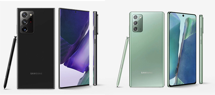 Samsung Galaxyy Note 20 Ultra 5G e Samsung Galaxy Note 20 a confronto
