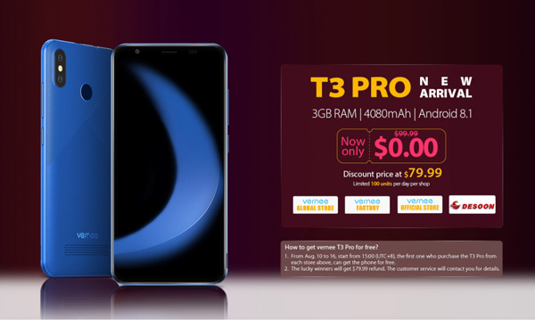 Vernee T3 Pro promo agosto